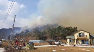 강릉 옥계 산불 12시간째 이어져