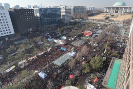 [포토] ‘카풀 반대!’ 국회 앞 택시 집회 현장