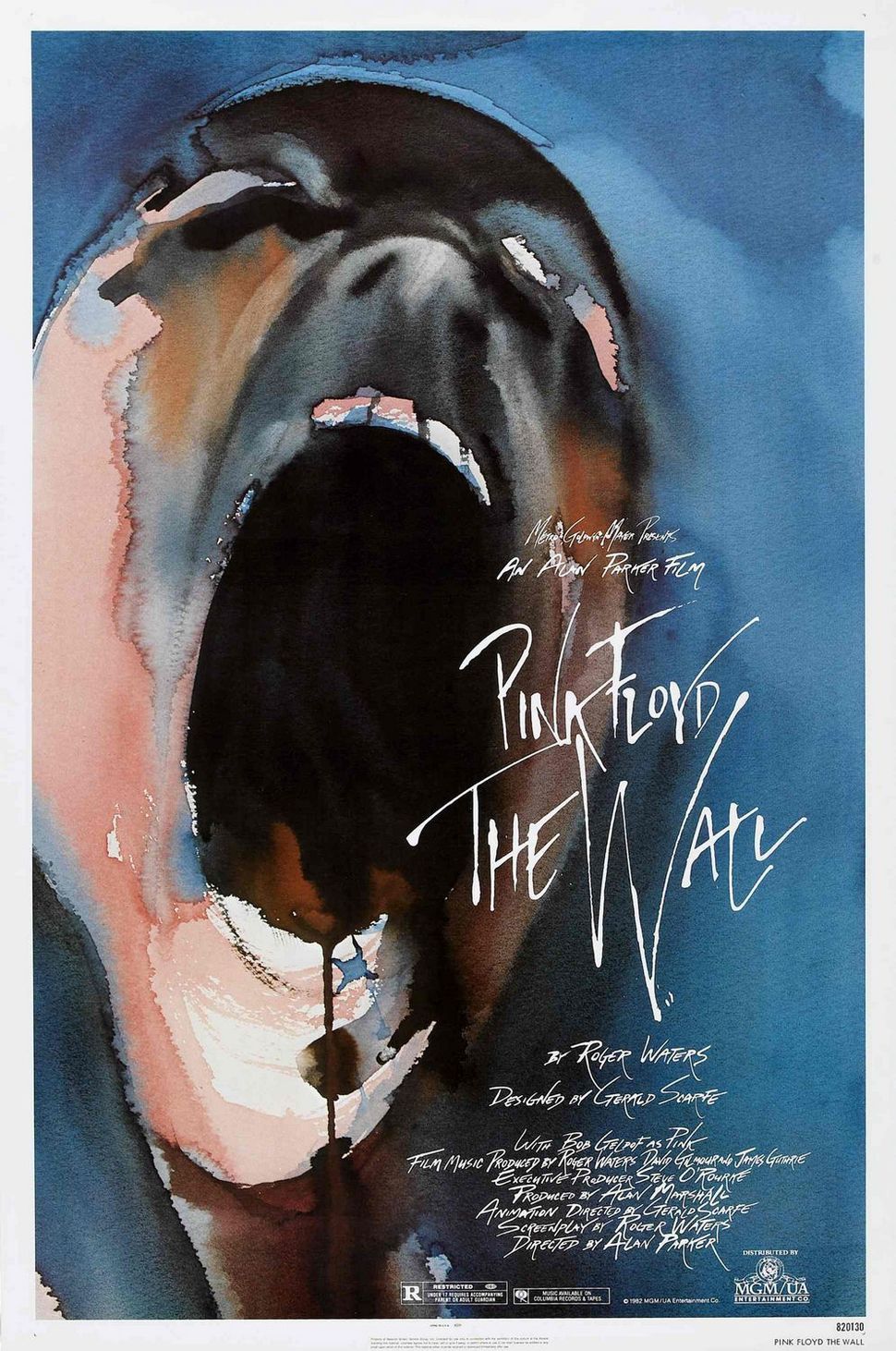 1982년 핑크 플로이드는 영화 감독 앨런 파커와 함께 자신들의 실험적인 음반을 한 편의 영화 <핑크 플로이드 더 월(Pink Floyd: The Wall)>로 옮겼다. 영화 포스터 갈무리.