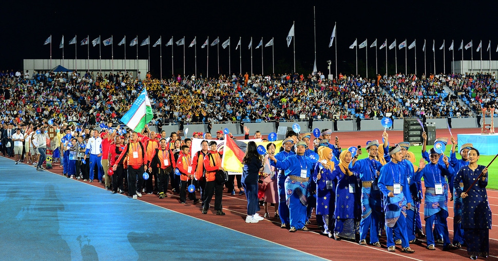 2019충주세계무예마스터십 대회엔 106개국에서 3000여명의 선수가 참가했다.