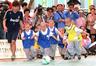 Boy monks play soccer