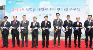 [Photo] First mega solar power plant with storage system 
